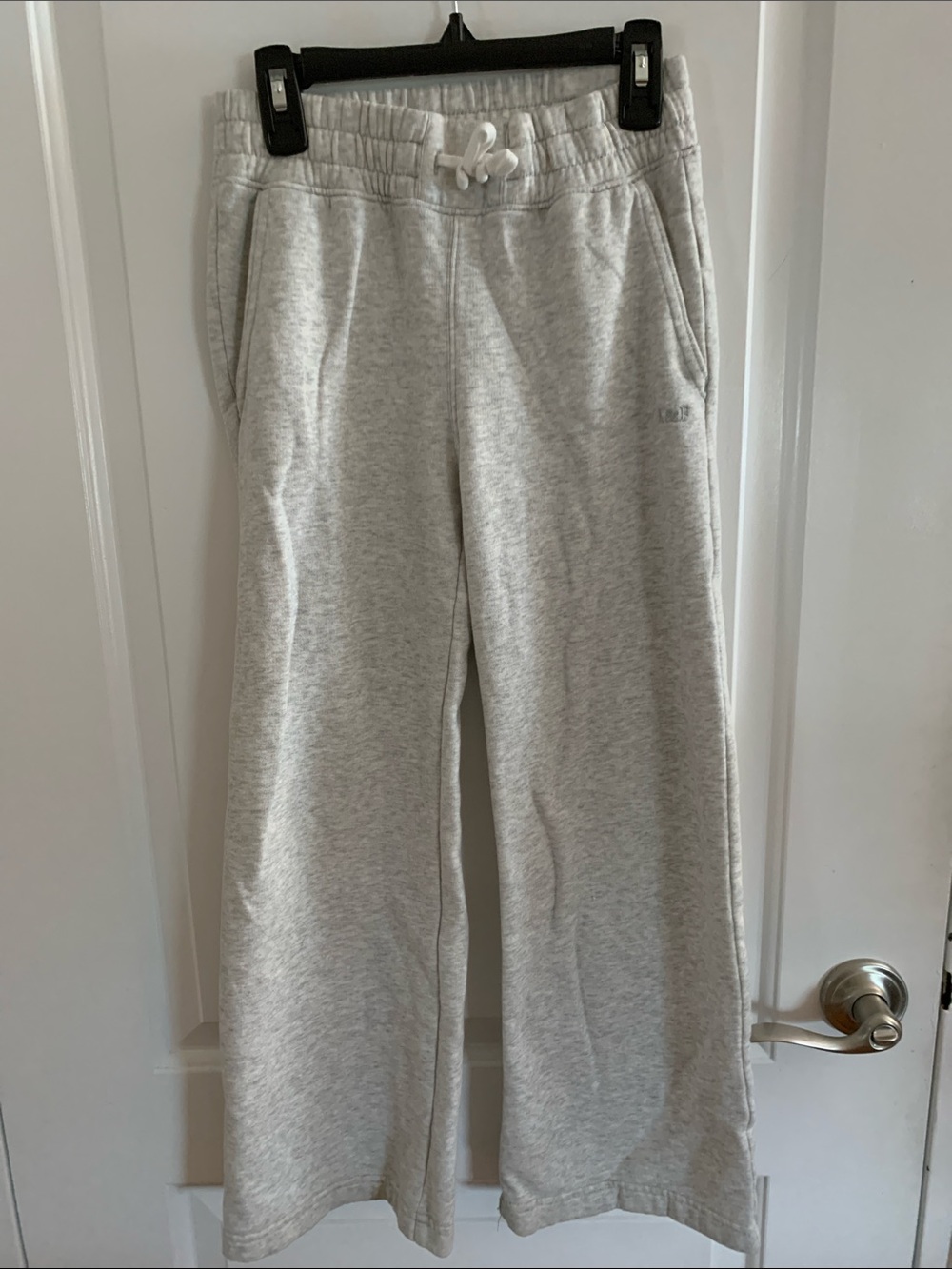 abercrombie kids Light Heather Gray Wide-Leg Sweatpants